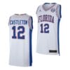 Men's #12 Colin Castleton Jersey Florida Gators College Basketball Jerseys White