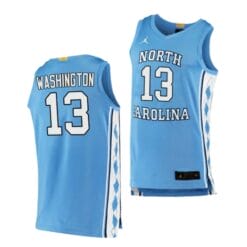Jalen Washington Jersey #13 North Carolina Tar Heels College Basketball Jerseys Blue