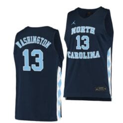 Jalen Washington Jersey #13 North Carolina Tar Heels College Basketball Jerseys Navy