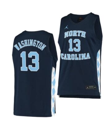 Jalen Washington Jersey #13 North Carolina Tar Heels College Basketball Jerseys Navy
