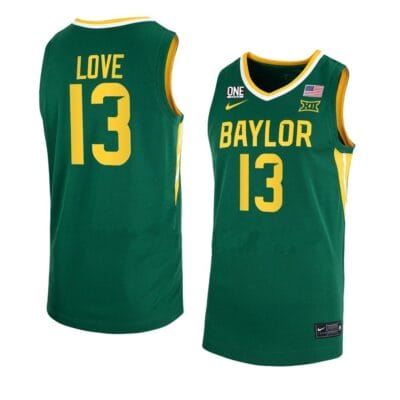 Langston Love Jersey #13 Baylor Bears College Basketball Jerseys Green