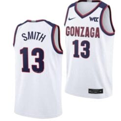 Malachi Smith Jersey #13 Gonzaga Bulldogs College Basketball Jerseys White