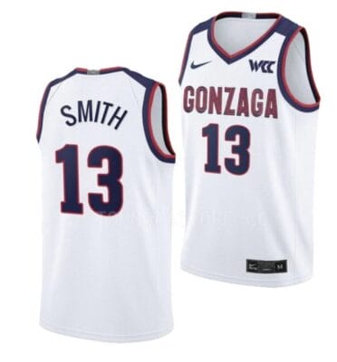 Malachi Smith Jersey #13 Gonzaga Bulldogs College Basketball Jerseys White