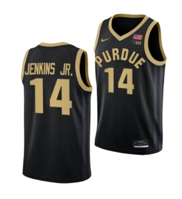 Men's #14 David Jenkins Jr Jersey Purdue Boilermakers College Basketball Jerseys Black