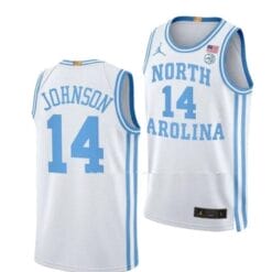 Puff Johnson Jersey #14 North Carolina Tar Heels College Basketball Jerseys White Elite