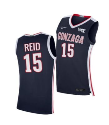 Efton Reid III Jersey #15 Gonzaga Bulldogs College Basketball Jerseys Navy