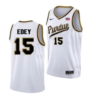 Men's #15 Zach Edey Jersey Purdue Boilermakers College Basketball Jerseys White Throwback