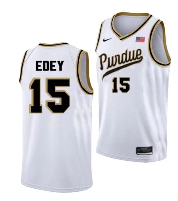 Men's #15 Zach Edey Jersey Purdue Boilermakers College Basketball Jerseys White Throwback