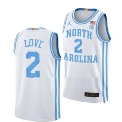 Caleb Love Jersey #2 North Carolina Tar Heels College Basketball Jerseys White Elite