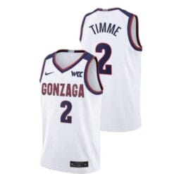 Drew Timme Jersey #2 Gonzaga Bulldogs College Basketball Jerseys White