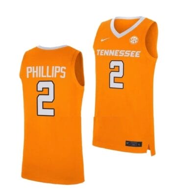 Julian Phillips Jersey #2 Tennessee Volunteers College Basketball Jerseys Orange