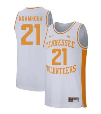 Olivier Nkamhoua Jersey #21 Tennessee Volunteers College Basketball Jerseys White