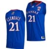 Zach Clemence Jersey #21 Kansas Jayhawks College Basketball Jerseys Blue 2022