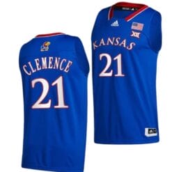 Zach Clemence Jersey #21 Kansas Jayhawks College Basketball Jerseys Blue 2022