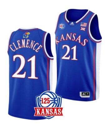 Zach Clemence Jersey #21 Kansas Jayhawks College Basketball Jerseys Blue