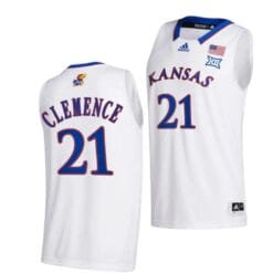 Zach Clemence Jersey #21 Kansas Jayhawks College Basketball Jerseys White 2022