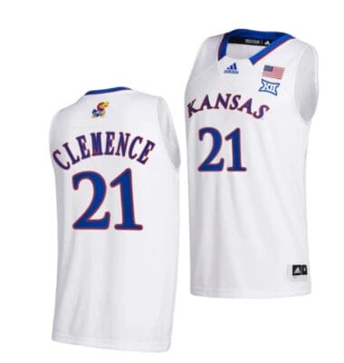 Zach Clemence Jersey #21 Kansas Jayhawks College Basketball Jerseys White 2022