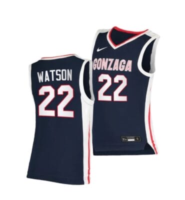 Anton Watson Jersey #22 Gonzaga Bulldogs College Basketball Jerseys Navy