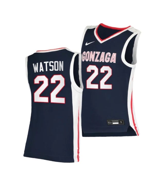 Anton Watson Jersey #22 Gonzaga Bulldogs College Basketball Jerseys Navy