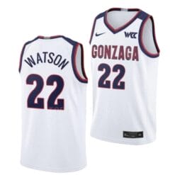 Anton Watson Jersey #22 Gonzaga Bulldogs College Basketball Jerseys White