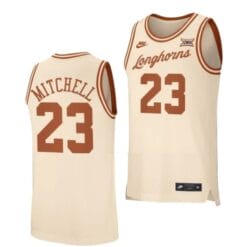 Dillon Mitchell Jersey #23 Texas Longhorns College Basketball Jerseys Cream