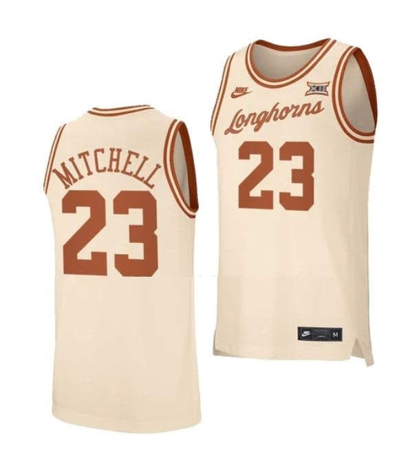 Dillon Mitchell Jersey #23 Texas Longhorns College Basketball Jerseys Cream