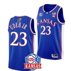Ernest Udeh Jr Jersey #23 Kansas Jayhawks College Basketball Jerseys Blue