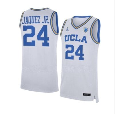 Jaime Jaquez Jr Jersey #24 UCLA Bruins College Basketball Jerseys White