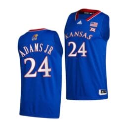 KJ Adams Jr Jersey #24 Kansas Jayhawks College Basketball Jerseys Blue 2022