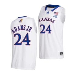 KJ Adams Jr Jersey #24 Kansas Jayhawks College Basketball Jerseys White 2022
