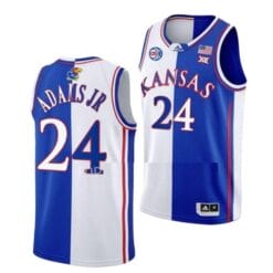 KJ Adams Jr Jersey #24 Kansas Jayhawks College Basketball Jerseys White Royal Split