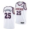 Colby Brooks Jersey #25 Gonzaga Bulldogs College Basketball Jerseys White