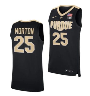 Men's #25 Ethan Morton Jersey Purdue Boilermakers College Basketball Jerseys Black 2022
