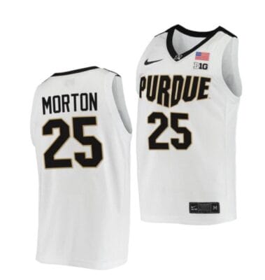 Men's #25 Ethan Morton Jersey Purdue Boilermakers College Basketball Jerseys White 2022