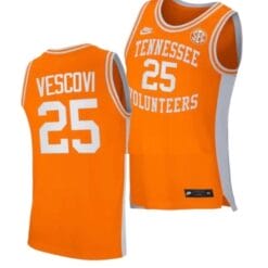 Santiago Vescovi Jersey #25 Tennessee Volunteers College Basketball Jerseys Orange Retro