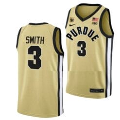 Men's #3 Braden Smith Jersey Purdue Boilermakers College Basketball Jerseys Gold