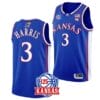 Men's Dajuan Harris Jr Jersey #3 Kansas Jayhawks College Basketball Jerseys Blue