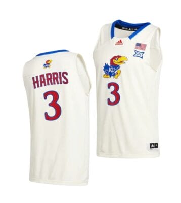 Men's Dajuan Harris Jr Jersey #3 Kansas Jayhawks College Basketball Jerseys Cream 2021