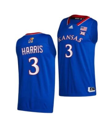 Men's Dajuan Harris Jr Jersey #3 Kansas Jayhawks College Basketball Jerseys Royal 2021