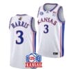 Men's Dajuan Harris Jr Jersey #3 Kansas Jayhawks College Basketball Jerseys White