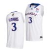 Men's Dajuan Harris Jr Jersey #3 Kansas Jayhawks College Basketball Jerseys White 2021
