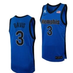 Men's #3 Kendric Davis Jersey Memphis Tigers College Basketball Jerseys Blue