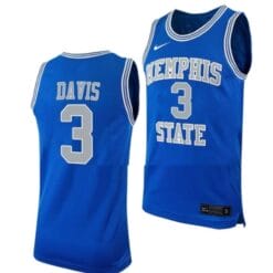 Men's #3 Kendric Davis Jersey Memphis Tigers College Basketball Jerseys Royal