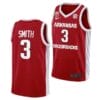 Men's #3 Nick Smith Jersey Arkansas Razorbacks College Basketball Jerseys Red