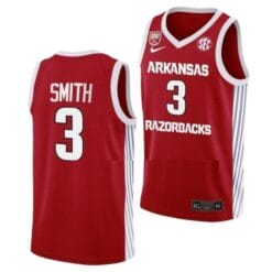 Men's #3 Nick Smith Jersey Arkansas Razorbacks College Basketball Jerseys Red