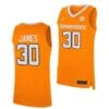 Josiah James Jersey #30 Tennessee Volunteers College Basketball Jerseys Orange