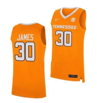 Josiah James Jersey #30 Tennessee Volunteers College Basketball Jerseys Orange