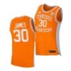 Josiah James Jersey #30 Tennessee Volunteers College Basketball Jerseys Orange Retro