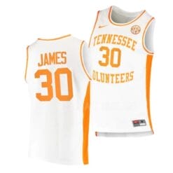 Josiah James Jersey #30 Tennessee Volunteers College Basketball Jerseys White