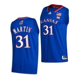 Cam Martin Jersey #31 Kansas Jayhawks College Basketball Jerseys Blue 2022